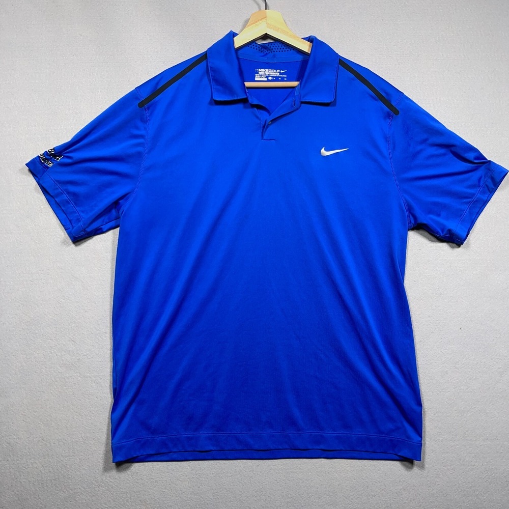Nike Golf Polo Shirt Men XL Regular Fit Blue Dri-FIT Tour Performance Golf Core